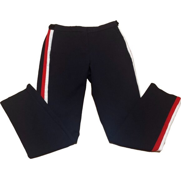 Zara Basic NAVY BLUE Trousers White/Red Stripe Womens Size Small - Picture 5 of 9